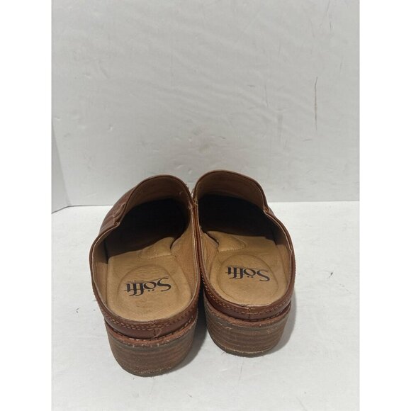 Sofft shoes Naoko Neah Luggage brown leather mule loafers size 7.5 - Picture 3 of 9